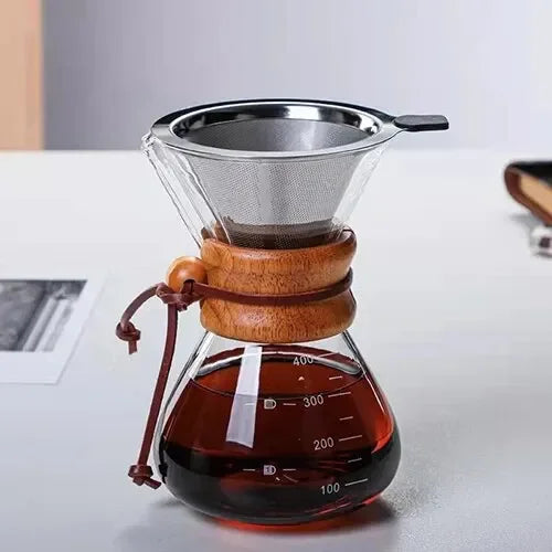 1Pcs Hand Brewed Coffee Sharing Pot Filter Screen Glass Cup Set Drip Small Household Jar