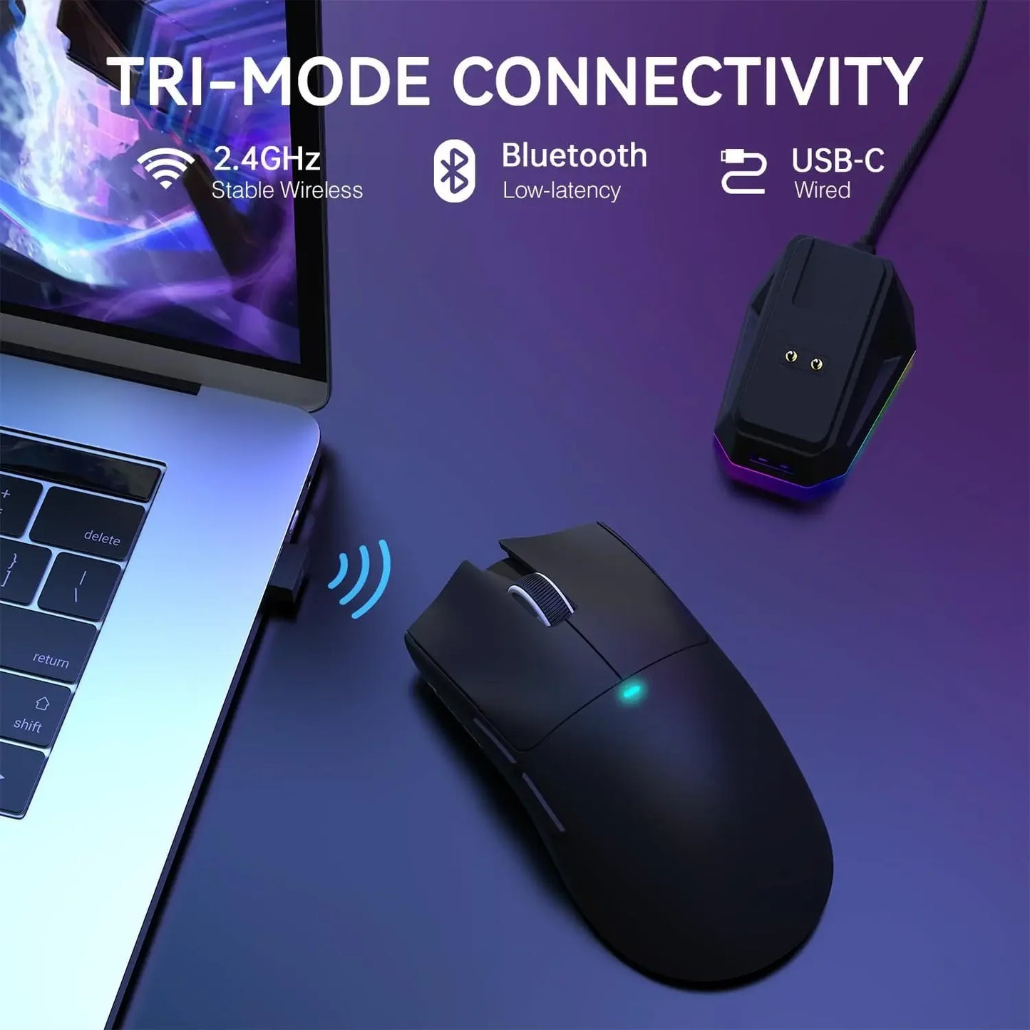 ATTACK SHARK X11 Lightweight Three-mode Wireless Gaming Mouse with RGB Charging Dock Optical Sensor PAW3311 22K DPI PC/Mac