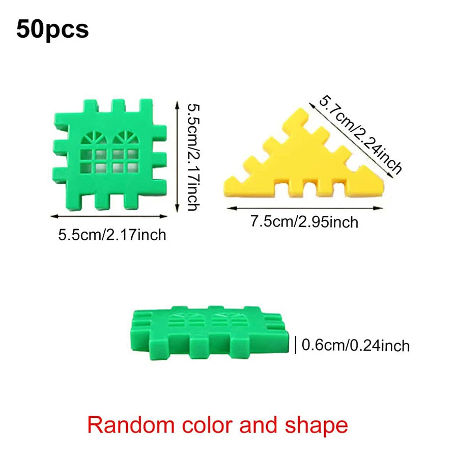 50pcs Colorful House Building Blocks
