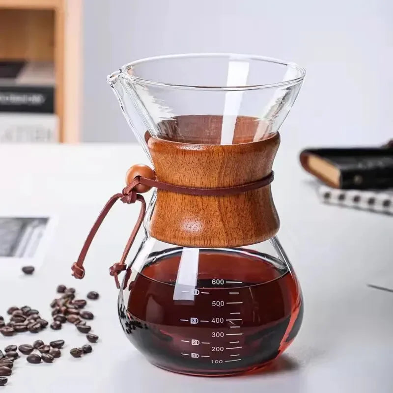 1Pcs Hand Brewed Coffee Sharing Pot Filter Screen Glass Cup Set Drip Small Household Jar