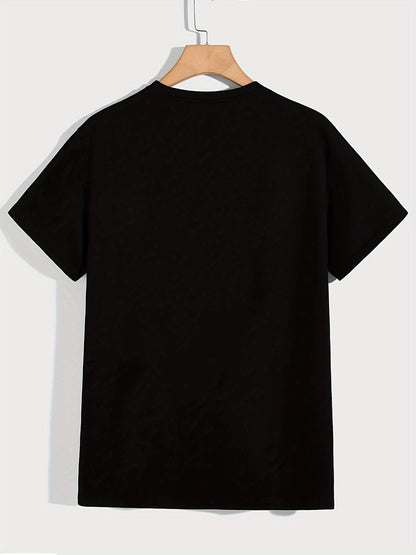 Men's Casual Crew Neck T-Shirt, 100% Polyester Knit Fabric, Medium Stretch, All-Season Comfort, Regular Fit with "Just Because I'm Awake Doesn't Mean I'm Ready to Do Things" Print