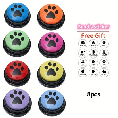 Paw Print Dog Training Buttons - 4, 8, 10 Pcs