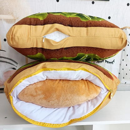 Life like Plush Hamburger Pillow