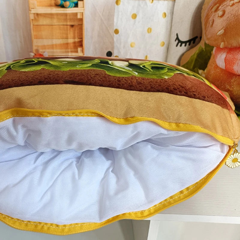 Life like Plush Hamburger Pillow