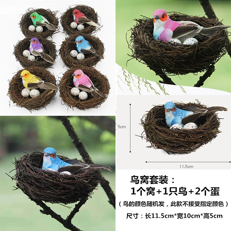 Bird Nest Rattan Artificial Easter Props Bird Nest