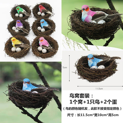 Bird Nest Rattan Artificial Easter Props Bird Nest
