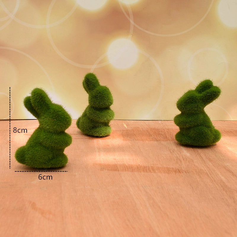 Short Velvet Moss Living Room Small Ornaments Easter Bunny