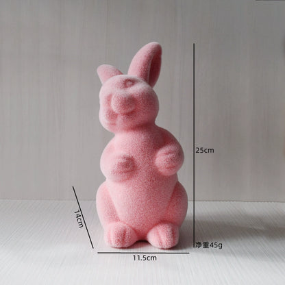 Short Velvet Moss Living Room Small Ornaments Easter Bunny