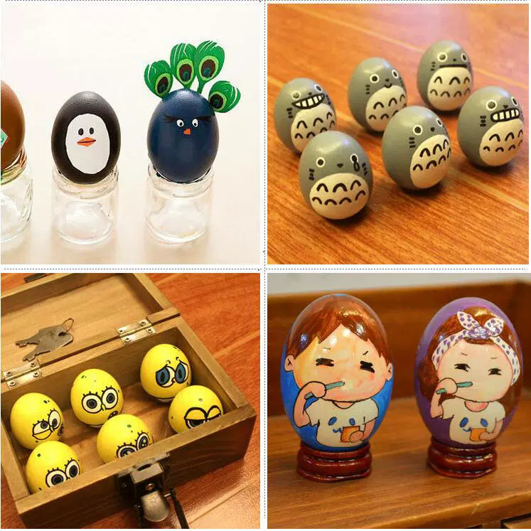 Blank Wood Egg DIY Hand-Painted Painted Graffiti Easter Egg Log Solid Wood Kindergarten Hand-Painted Egg