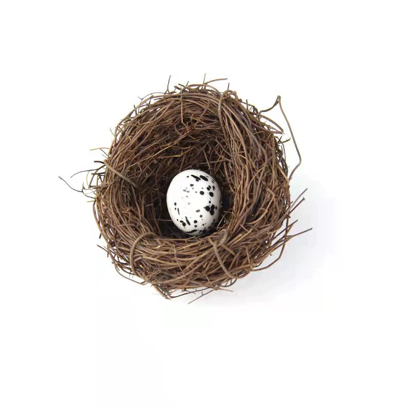 Bird Nest Rattan Artificial Easter Props Bird Nest