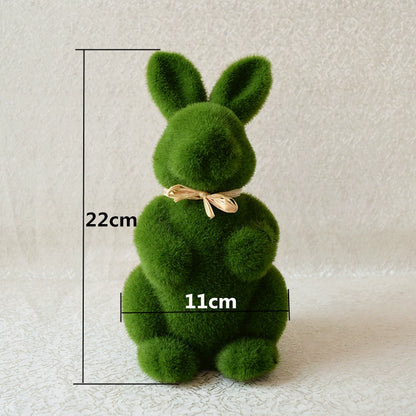 Short Velvet Moss Living Room Small Ornaments Easter Bunny