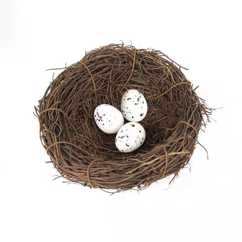 Bird Nest Rattan Artificial Easter Props Bird Nest