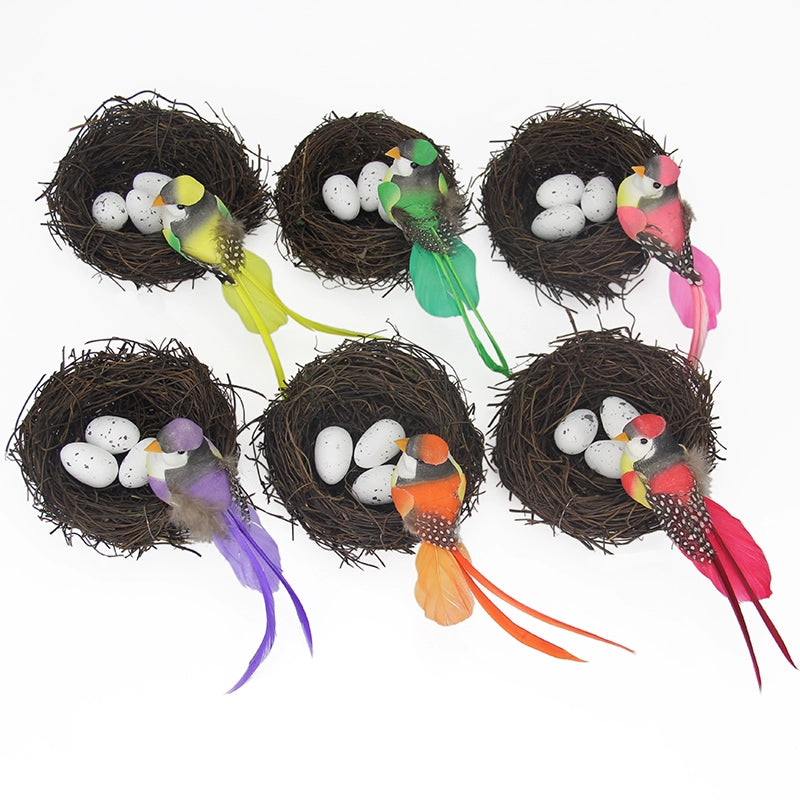 Bird Nest Rattan Artificial Easter Props Bird Nest