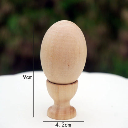 Blank Wood Egg DIY Hand-Painted Painted Graffiti Easter Egg Log Solid Wood Kindergarten Hand-Painted Egg