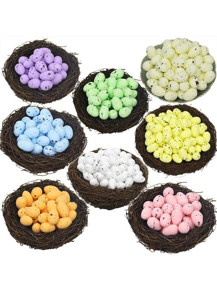 Bird Nest Rattan Artificial Easter Props Bird Nest