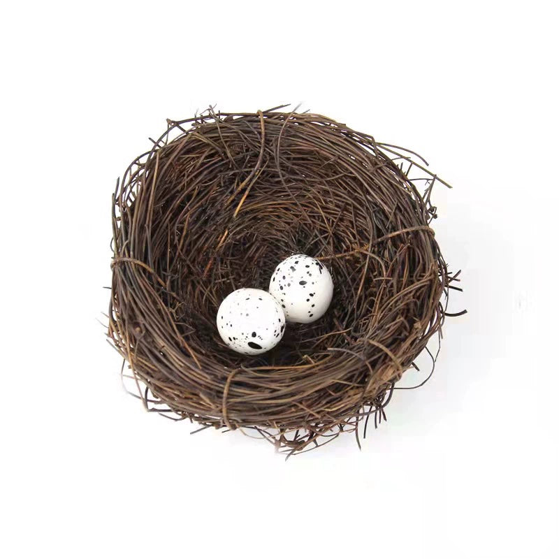 Bird Nest Rattan Artificial Easter Props Bird Nest