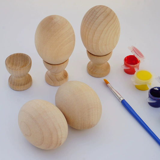 Blank Wood Egg DIY Hand-Painted Painted Graffiti Easter Egg Log Solid Wood Kindergarten Hand-Painted Egg