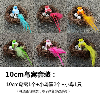 Bird Nest Rattan Artificial Easter Props Bird Nest