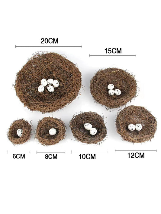 Bird Nest Rattan Artificial Easter Props Bird Nest