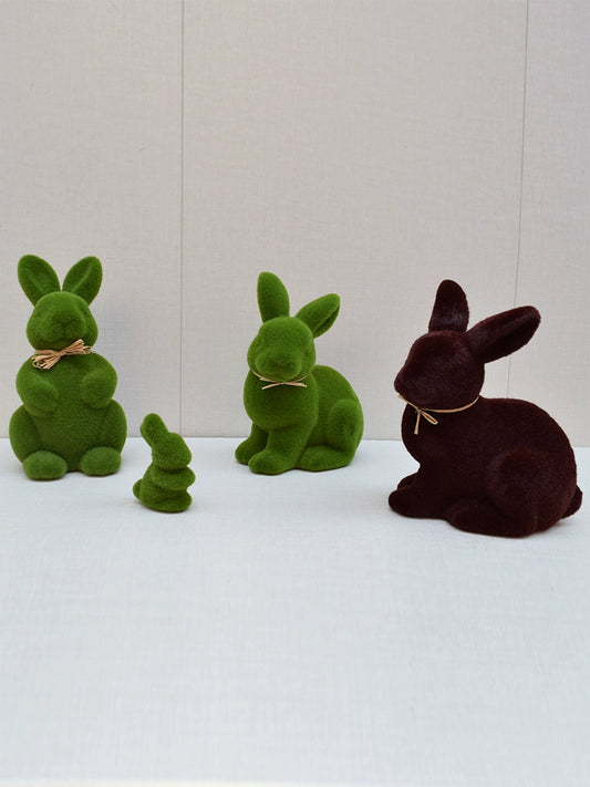 Short Velvet Moss Living Room Small Ornaments Easter Bunny