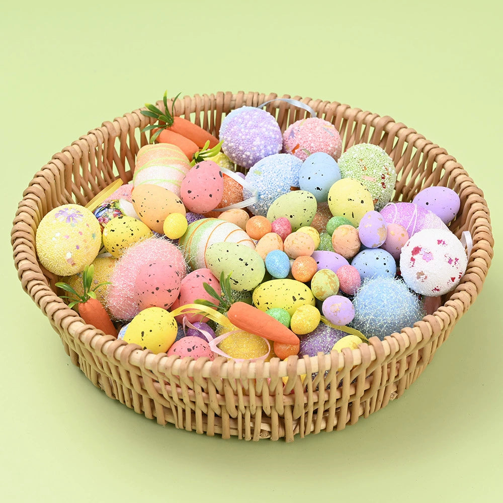Easter Foam Carrot Toy Small Ornaments Colorful Eggs