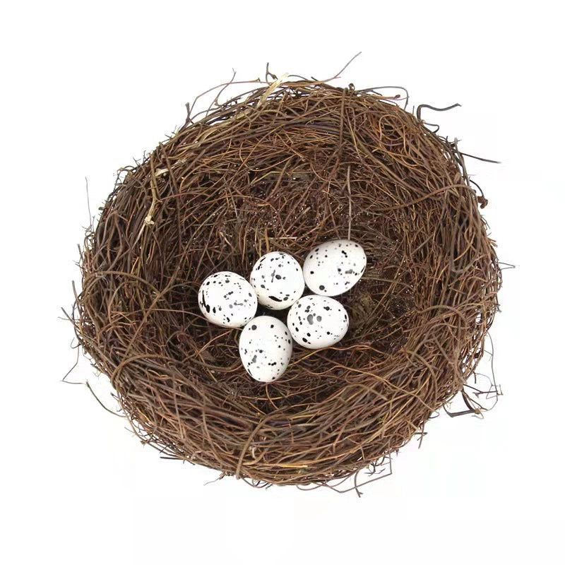 Bird Nest Rattan Artificial Easter Props Bird Nest