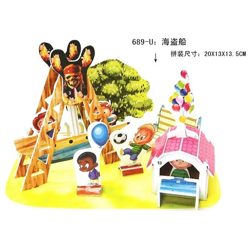 Custom Puzzle Photo Cartoon Castle Princess House 3d Puzzle Jigsaw Learning Educational Toys For Children Personalized Gift Toys