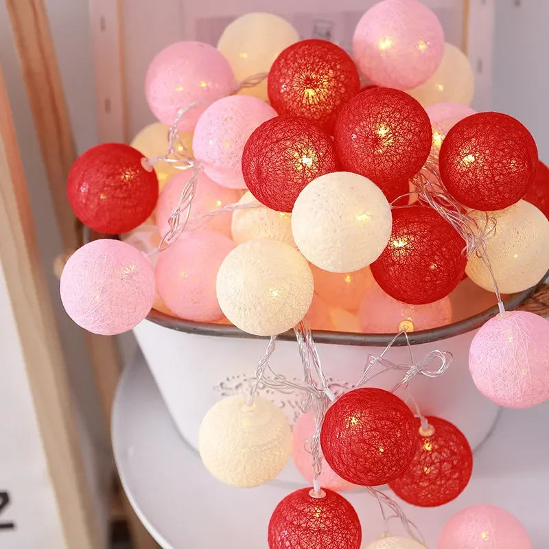 3M 20 LED Cotton Garland Balls Lights String