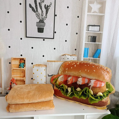 Life like Plush Hamburger Pillow