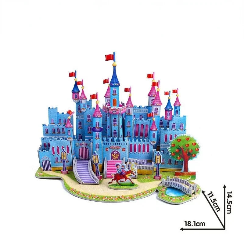 Custom Puzzle Photo Cartoon Castle Princess House 3d Puzzle Jigsaw Learning Educational Toys For Children Personalized Gift Toys