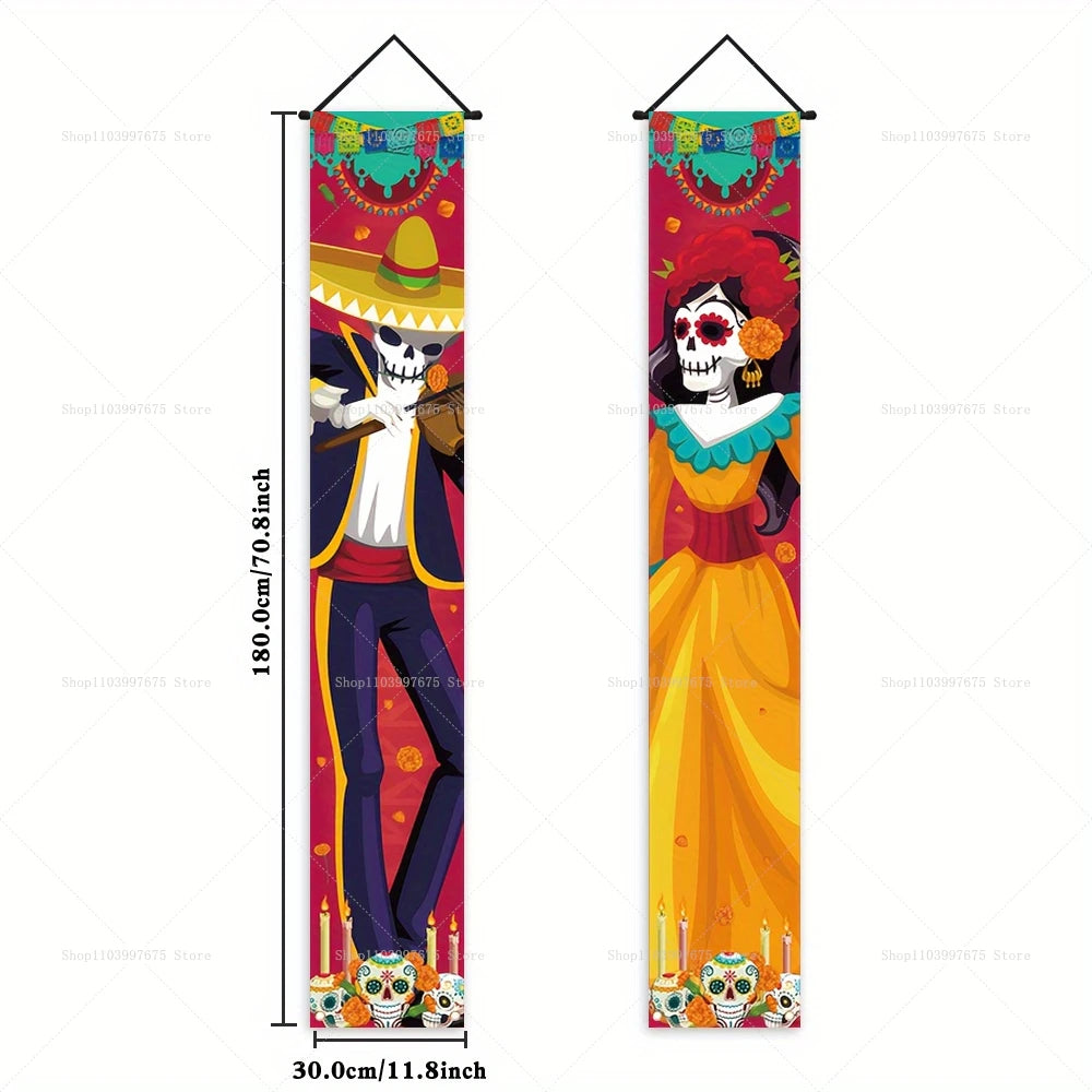Dia De Los Muertos Porch Sign Banners Mexico Day of The Dead