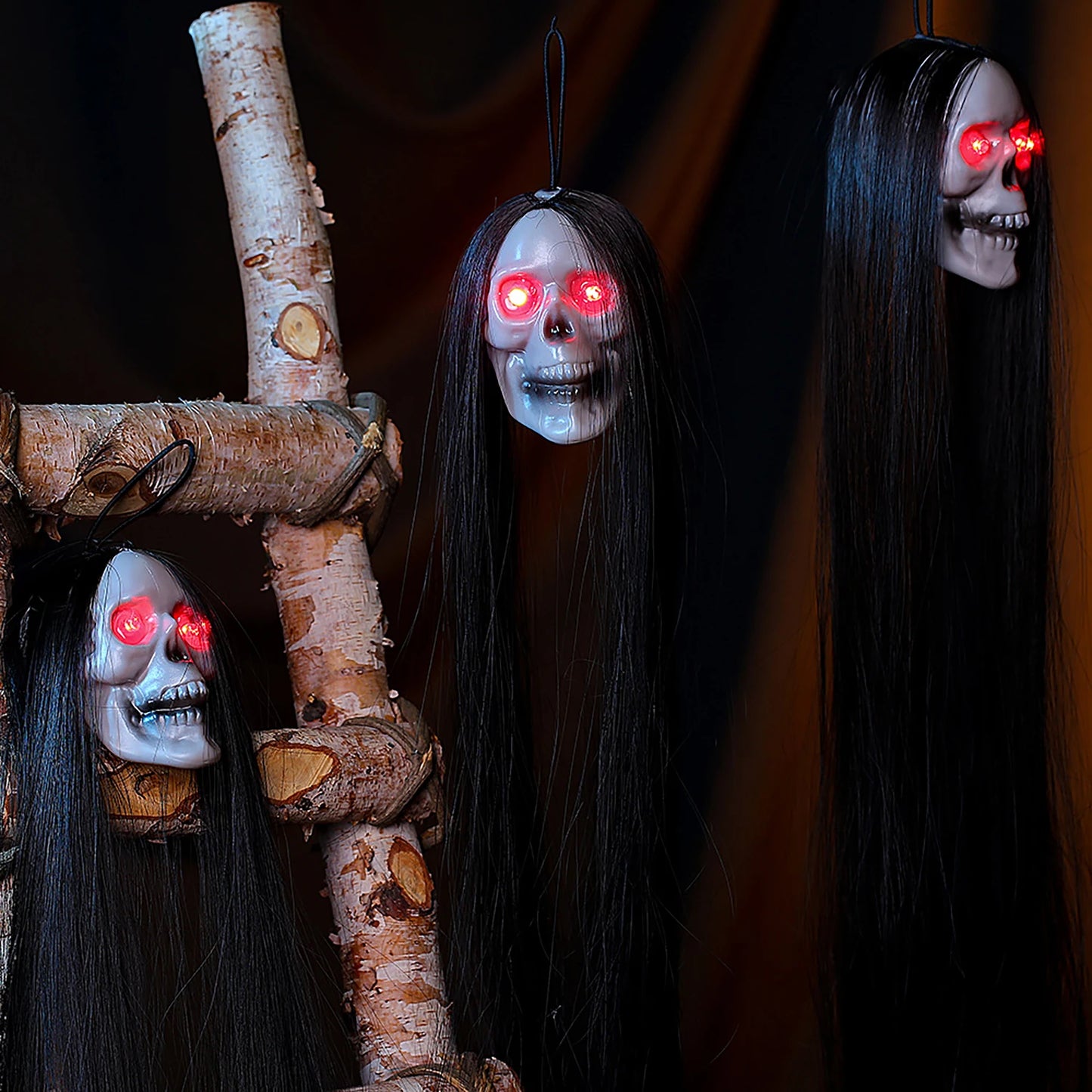 Halloween decorations, hanging ghost skulls, gauze, hanging ghost rooms, haunted house decorations, props, terrifying skeletons