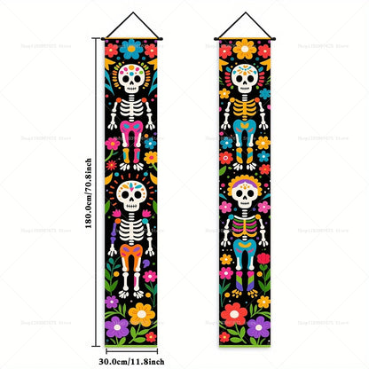 Dia De Los Muertos Porch Sign Banners Mexico Day of The Dead