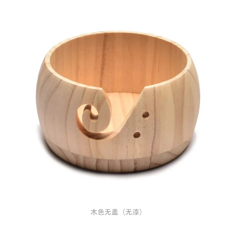 Wooden Yarn Knitting Bowl Large Crochet Yarn Storage Holder Handmade Crocheting Accessories and Supplies Organizer