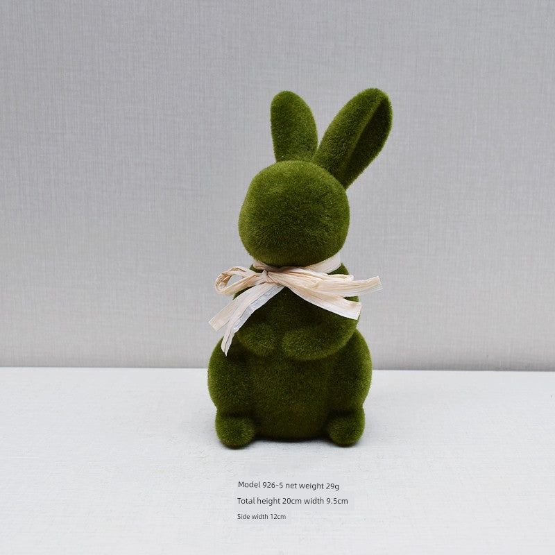 Short Velvet Moss Living Room Small Ornaments Easter Bunny