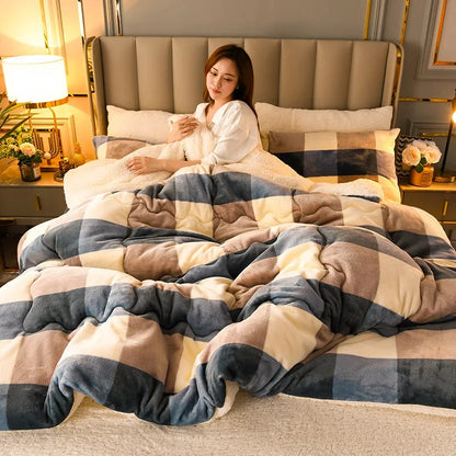 Winter Bedding Thick Quilt Blanket