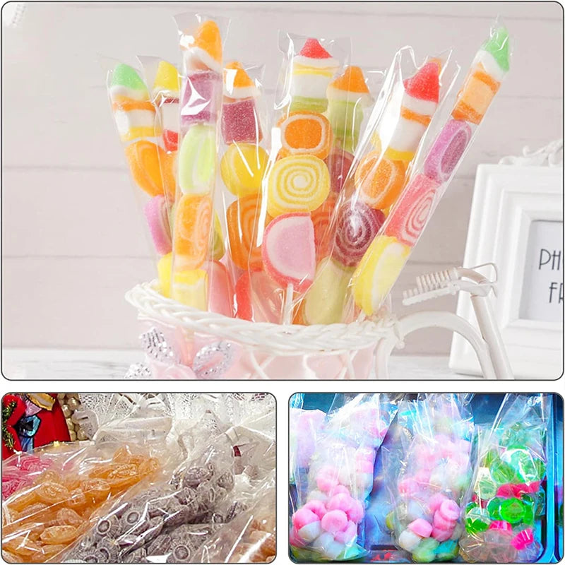 50/100pcs Clear Long Candy Treat Bag Cellophane