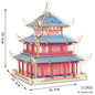 3D Wooden Tower Puzzles Chinese Architecture Pagoda Temple Pavilion DIY Building Model Wood Jigsaw Toys For Children Kids Gift