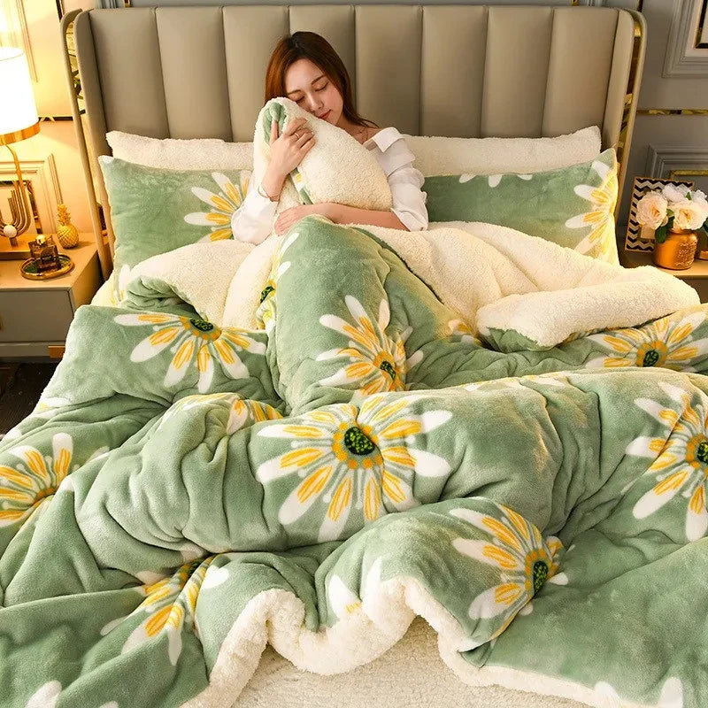 Winter Bedding Thick Quilt Blanket