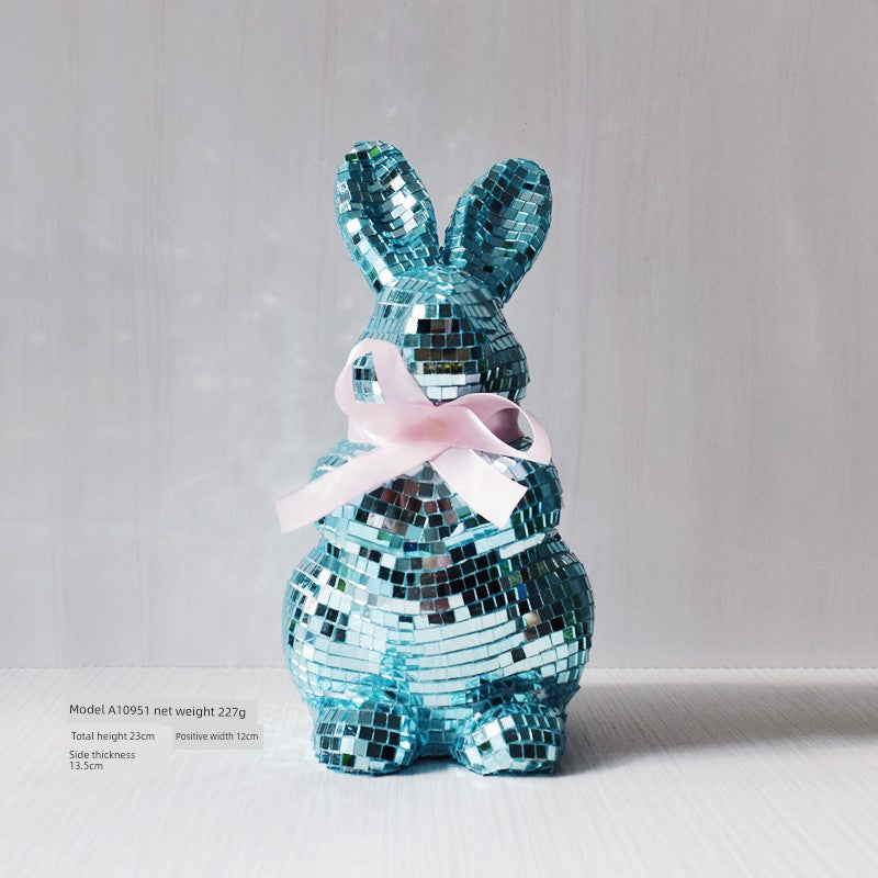 Short Velvet Moss Living Room Small Ornaments Easter Bunny