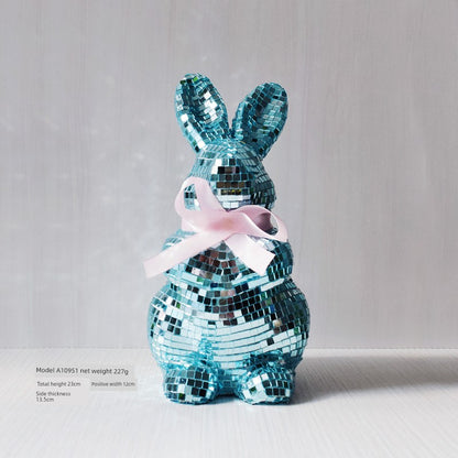 Short Velvet Moss Living Room Small Ornaments Easter Bunny