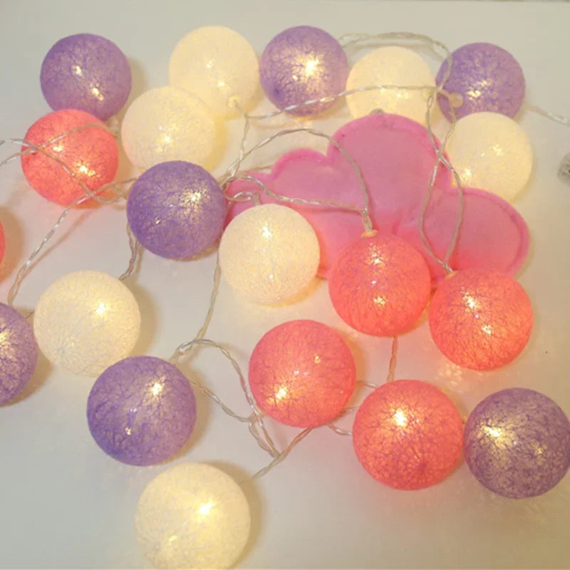 3M 20 LED Cotton Garland Balls Lights String