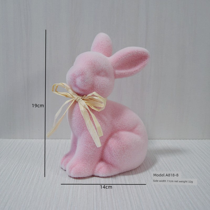 Short Velvet Moss Living Room Small Ornaments Easter Bunny