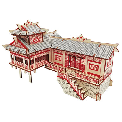 Chinese Architecture 3D Wooden Construction Puzzles Building House Model Wood
