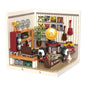 Super town store puzzle building block assembly toy model DIY cottage house model playing house girl