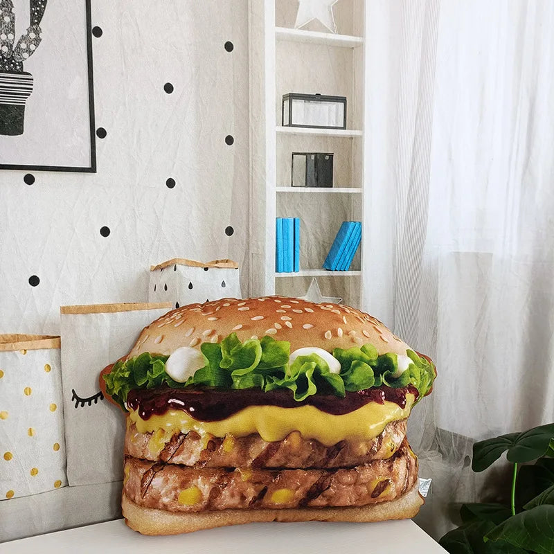 Life like Plush Hamburger Pillow