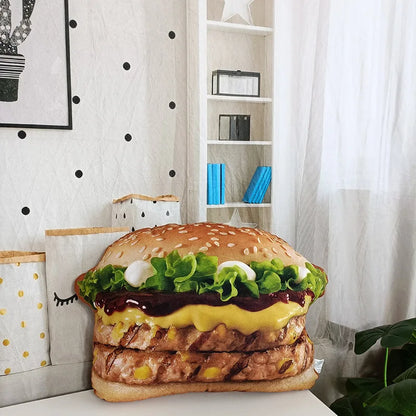 Life like Plush Hamburger Pillow