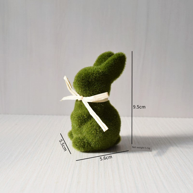 Short Velvet Moss Living Room Small Ornaments Easter Bunny