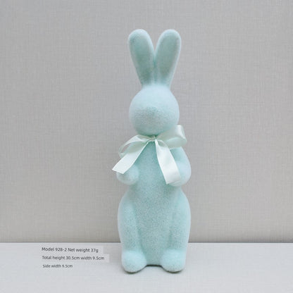 Short Velvet Moss Living Room Small Ornaments Easter Bunny
