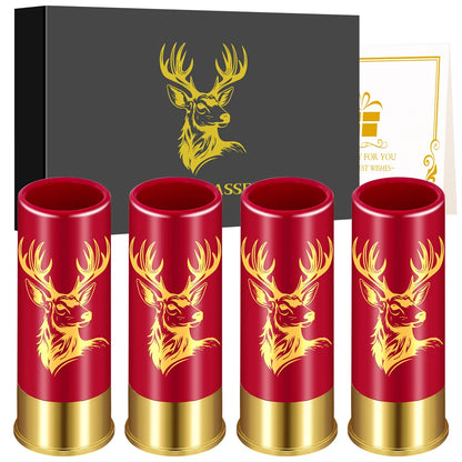 Elk Head Decor Plastic Shot Glasses 4pcs/Set Drinking Cup High Quality Plastic Shotgun Bullet Shape Water Wine Party Barware